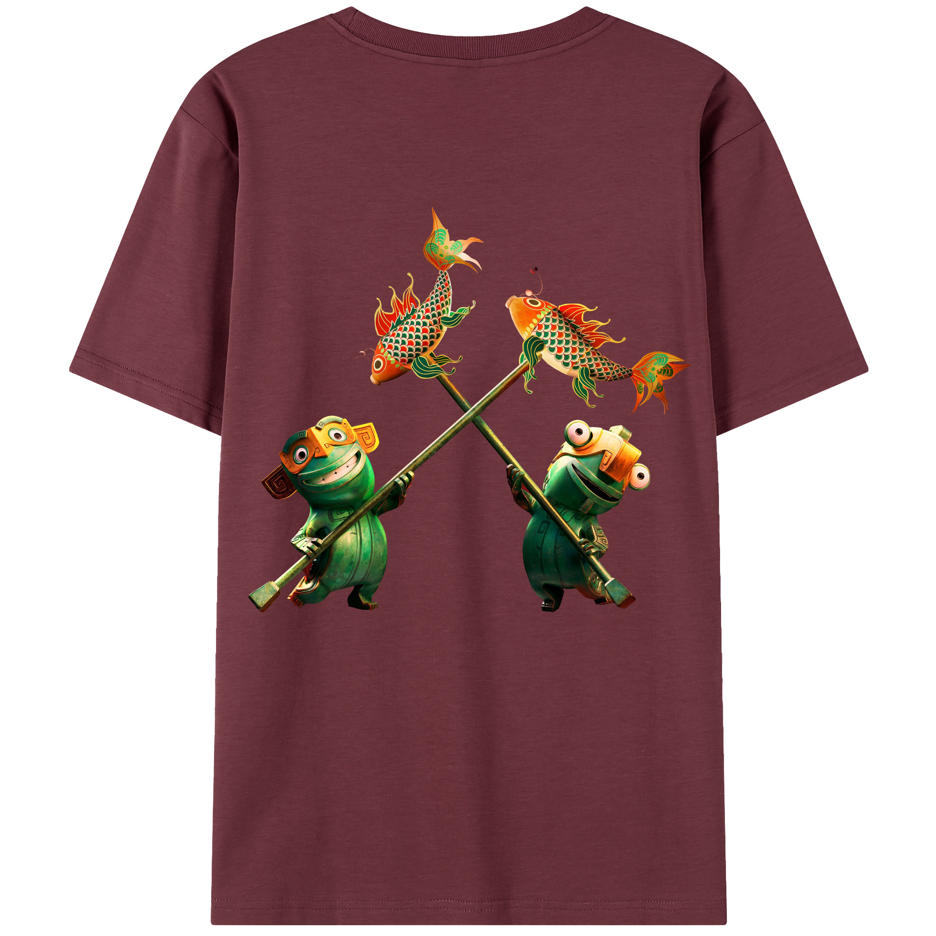 （画像用） Ne Zha 2 ナタ 魔童の大暴れ 綿100％半袖Tシャツ（背面プリント）